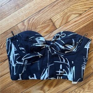 Zara Black and White Graphic Bustier